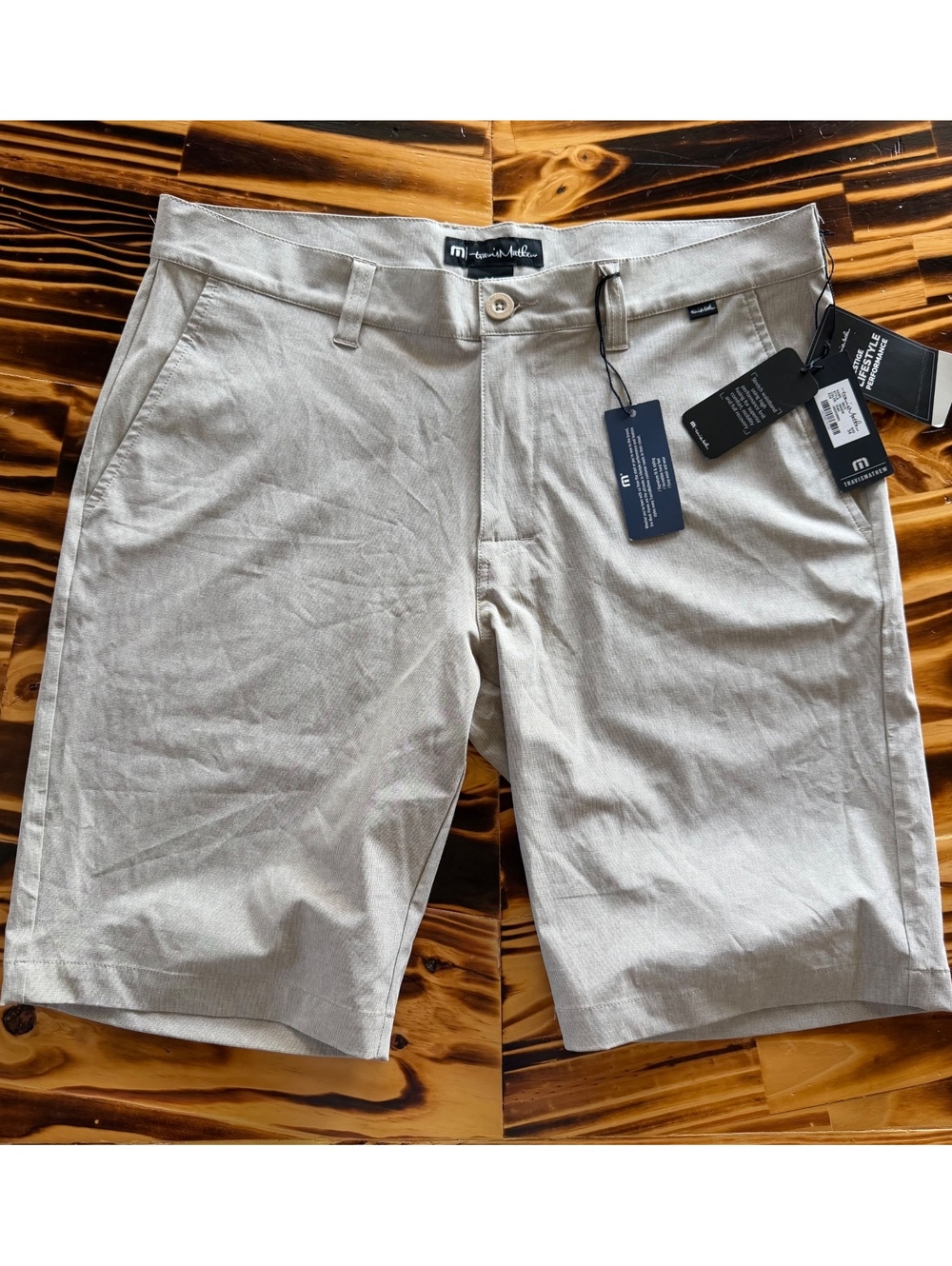 TravisMathew Men's Khaki Chino Shorts Size 34
